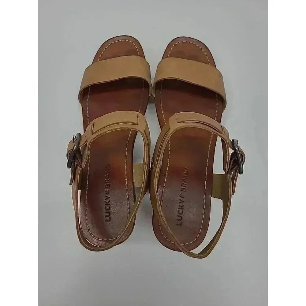 Lucky Brand Chunky Heeled Open Toed Sandals Women's Size 9.5 